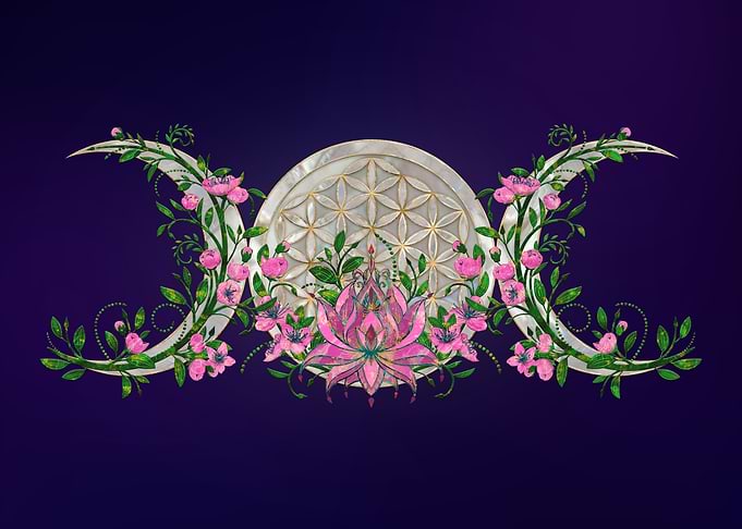Flower of life Triple Moon