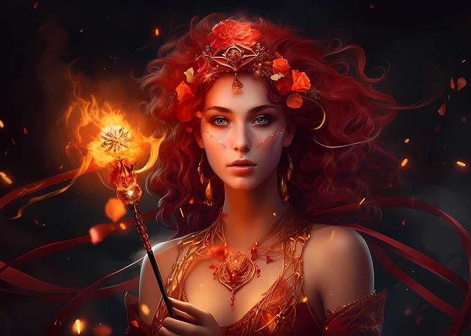 Beautiful fire mage
