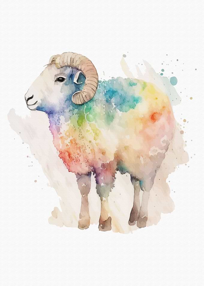 Animal in watercolor style