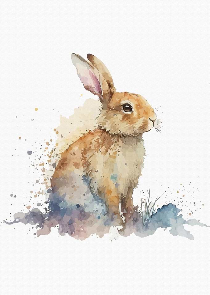Bunny in watercolor style
