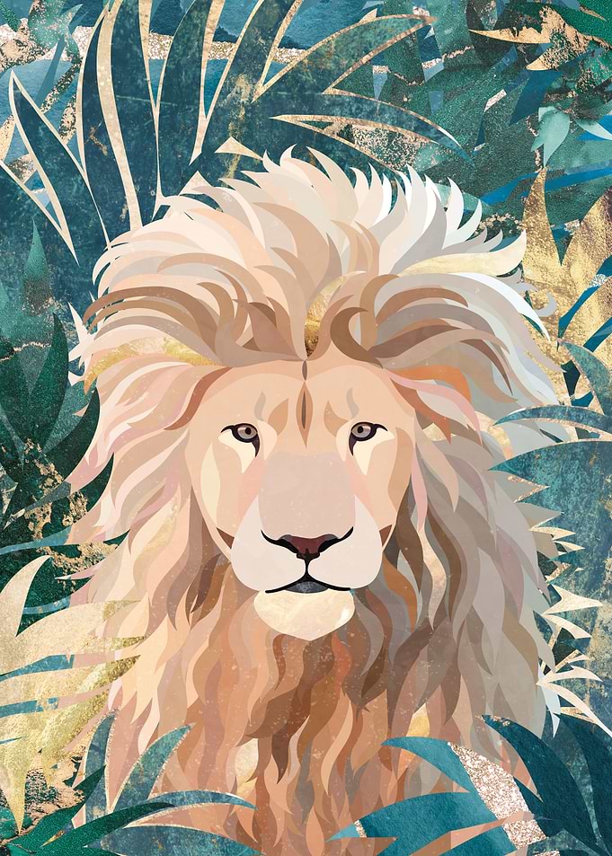 Lion in the jungle