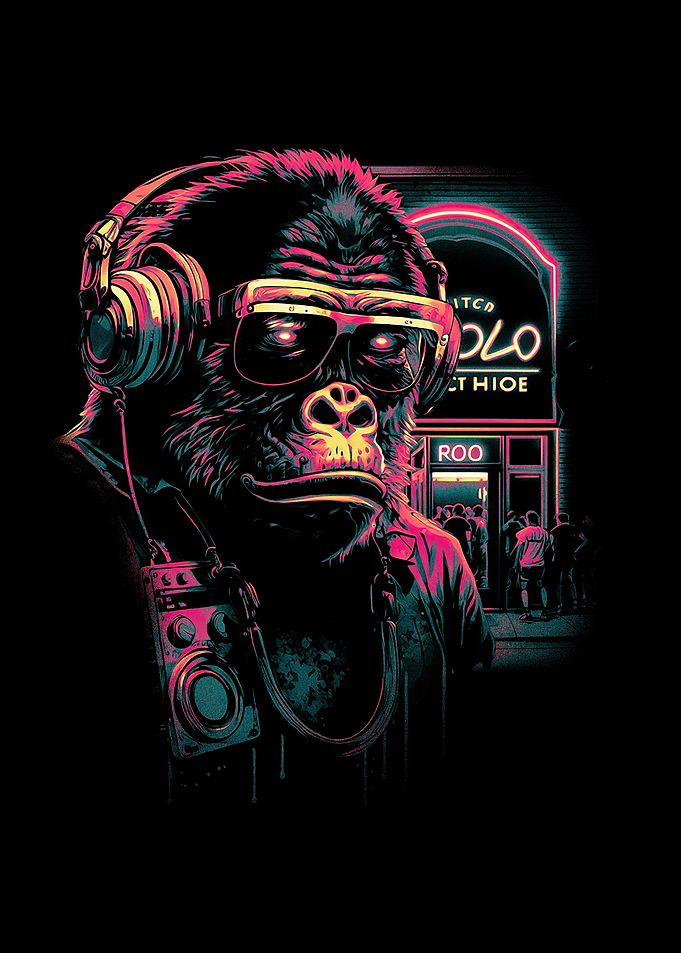 Neon gorilla design