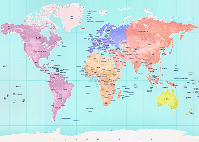 Colorful world map
