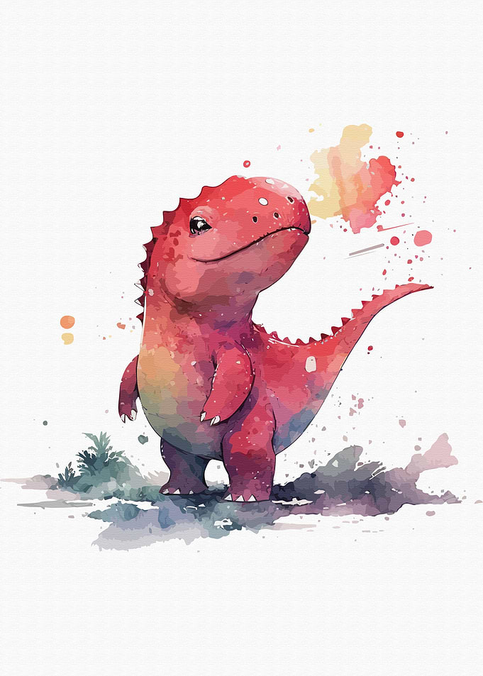 Dinosaur in watercolor