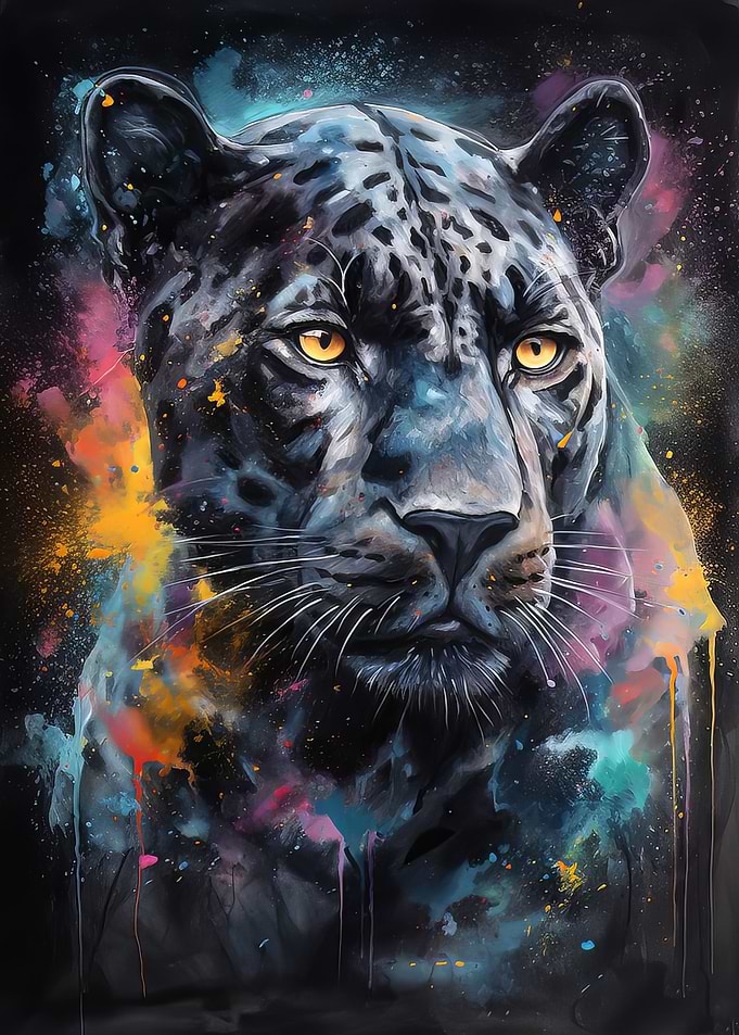 Black panther painting