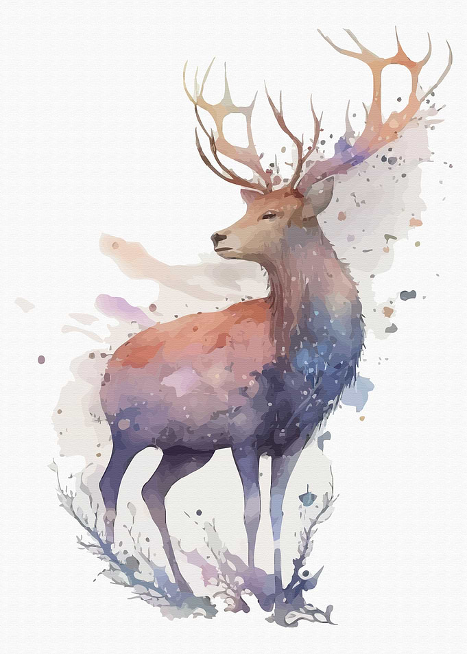 Deer in watercolor style