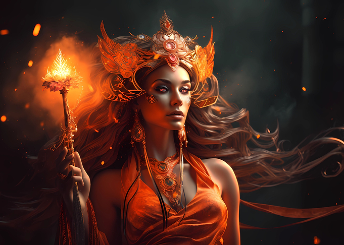 Beautiful fire mage