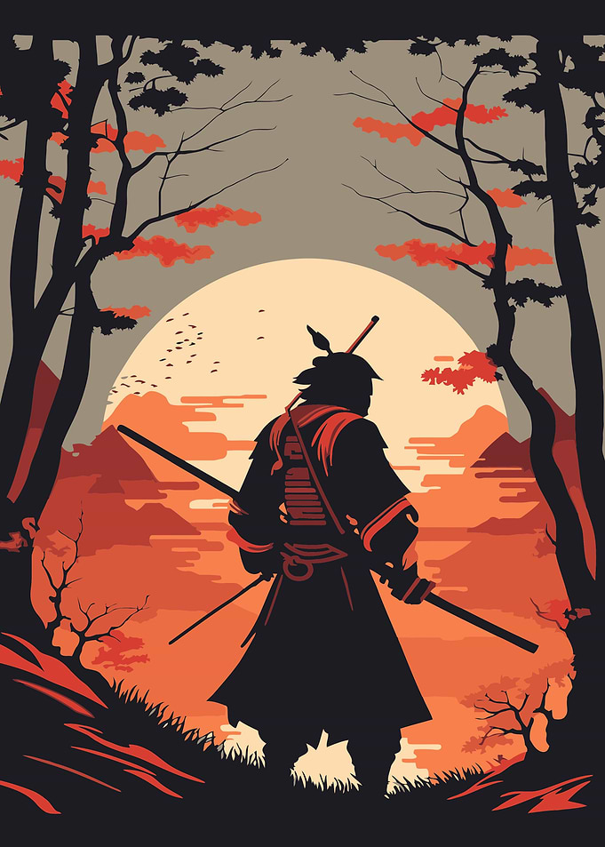 Japanese samurai warrior