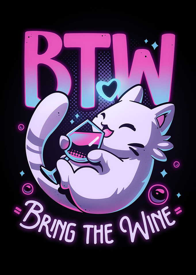 Whiskered Wine Drinker