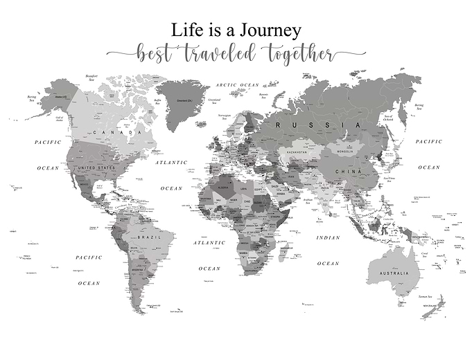Monochrome World Map