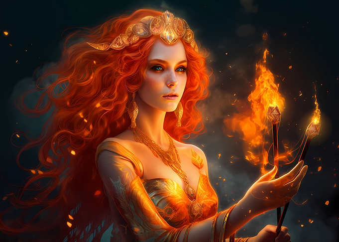 Beautiful fire mage