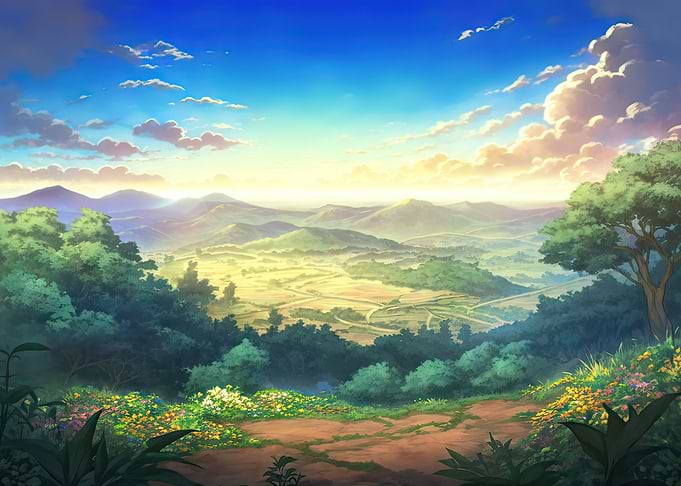 Hilltop View of Landscape