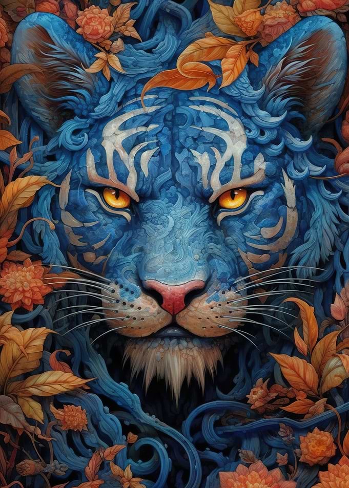 Blue Tiger Portrait
