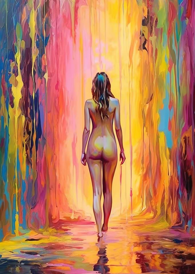 Naked girl in Paint