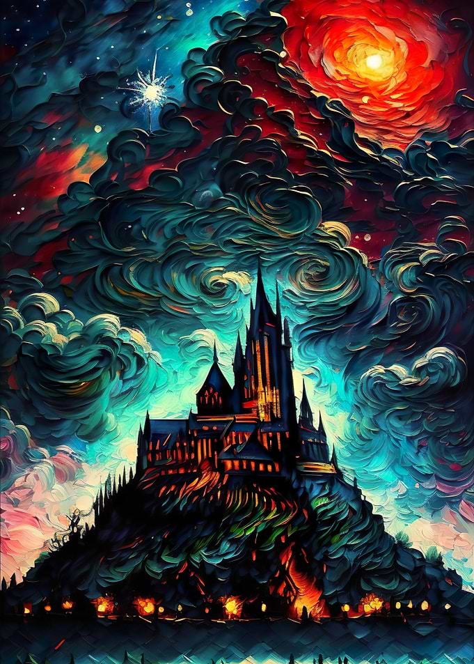 Fantasy Castle at night