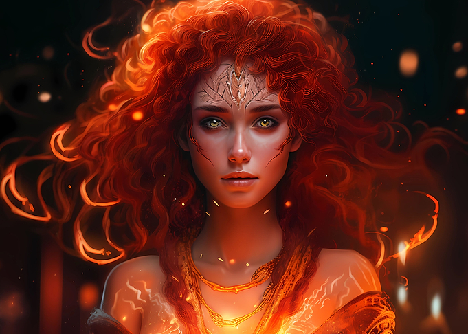 Beautiful fire mage