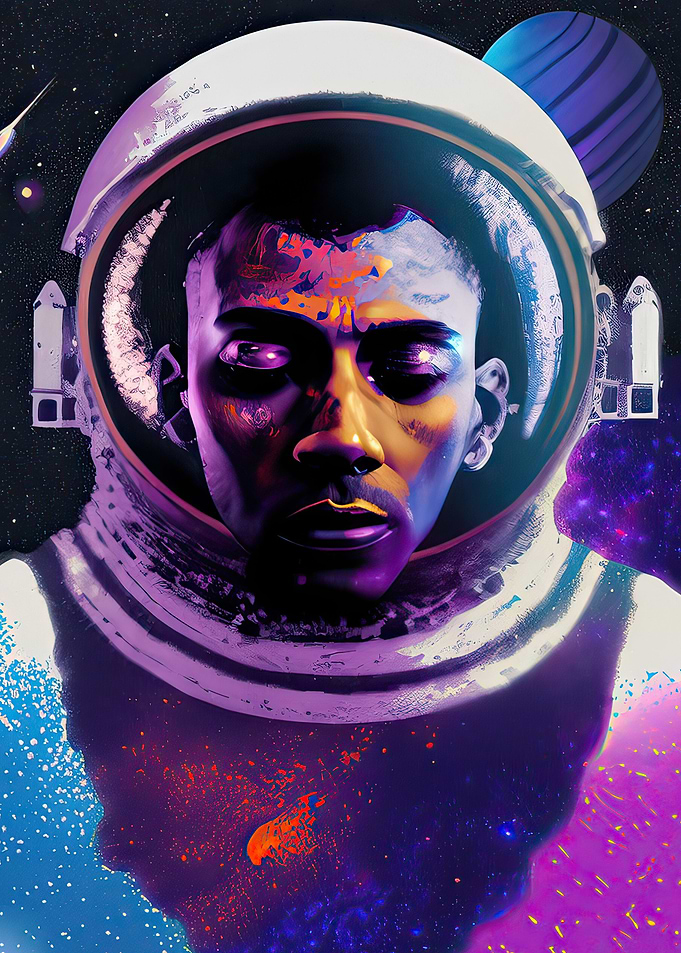 astronaut on space
