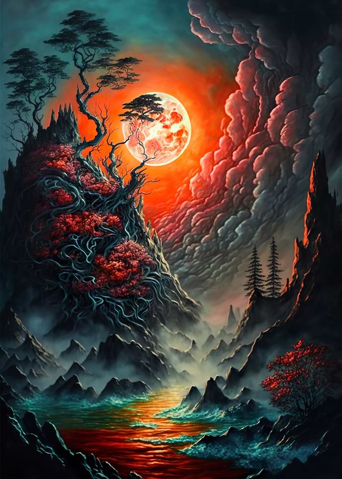 Misty Lunar Eclipse