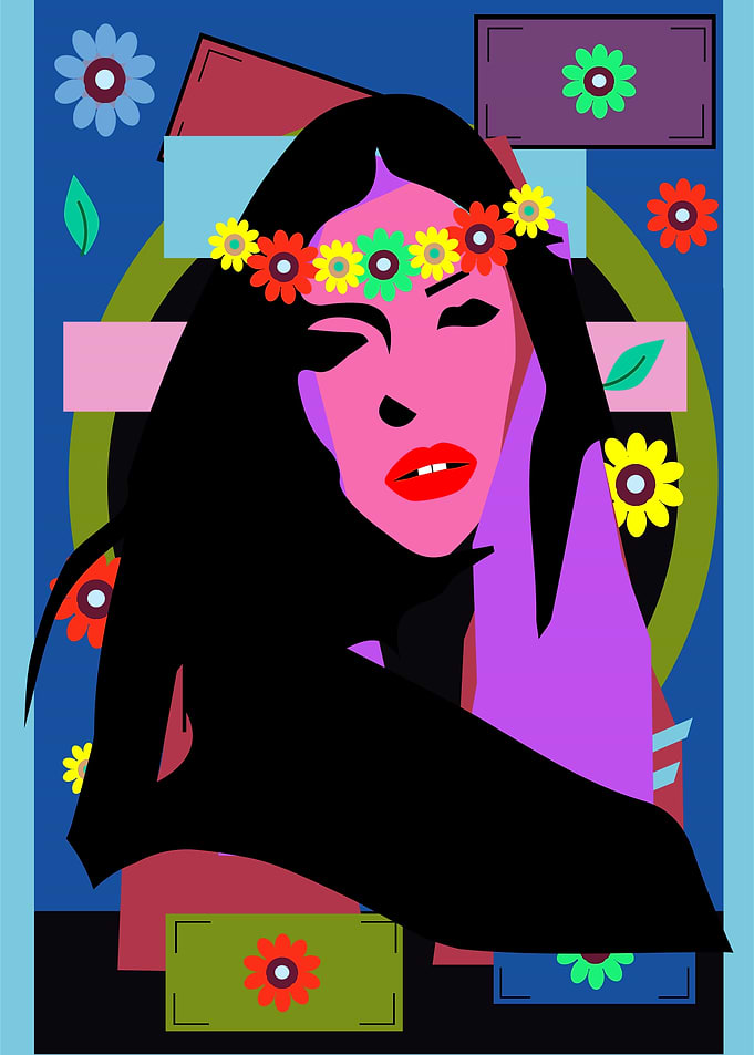Hippie girl with sunglasse