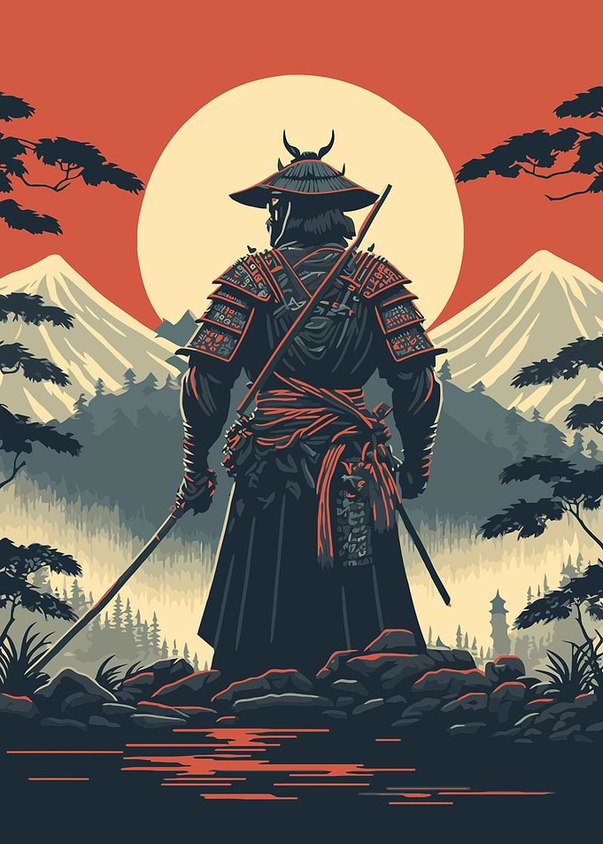 Japanese samurai warrior
