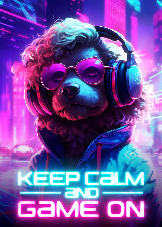 Poodle Gaming Dog