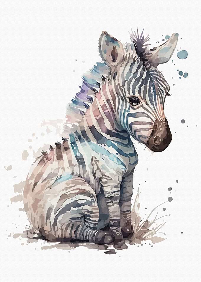 Zebra in watercolor style