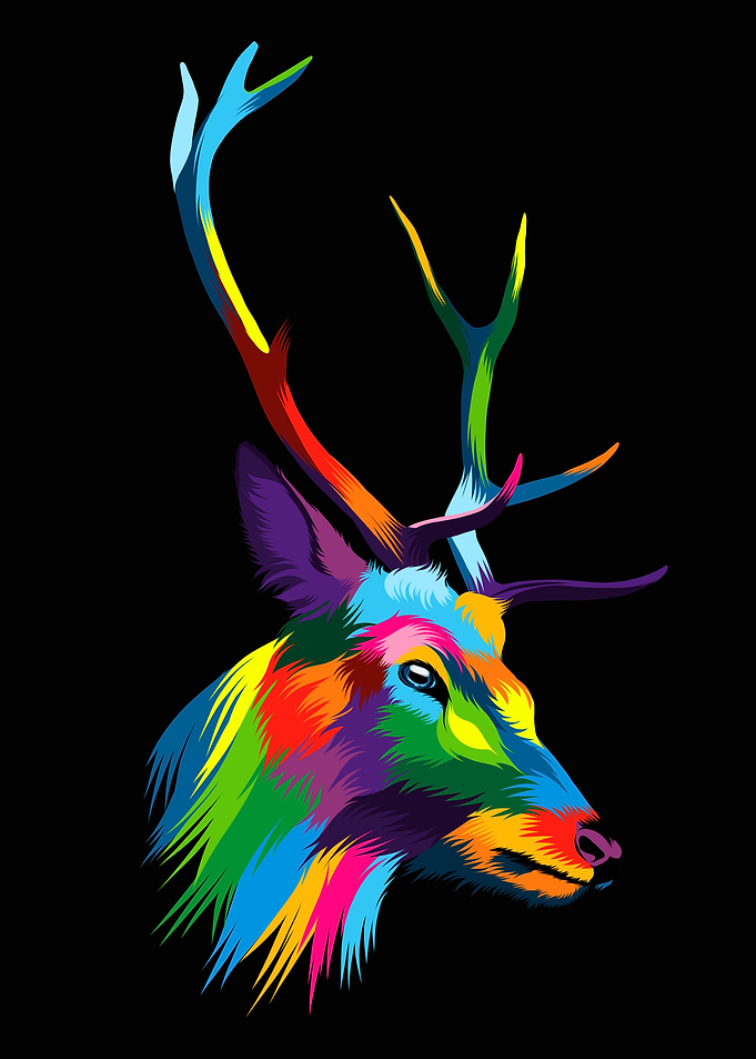 Abstract deer head