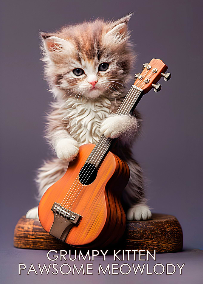 Grumpy kitten guitar
