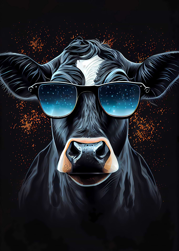 Cow With Sun Glasses