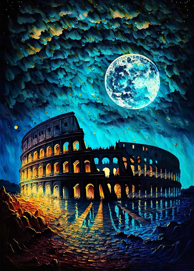 Colosseum of rome painting