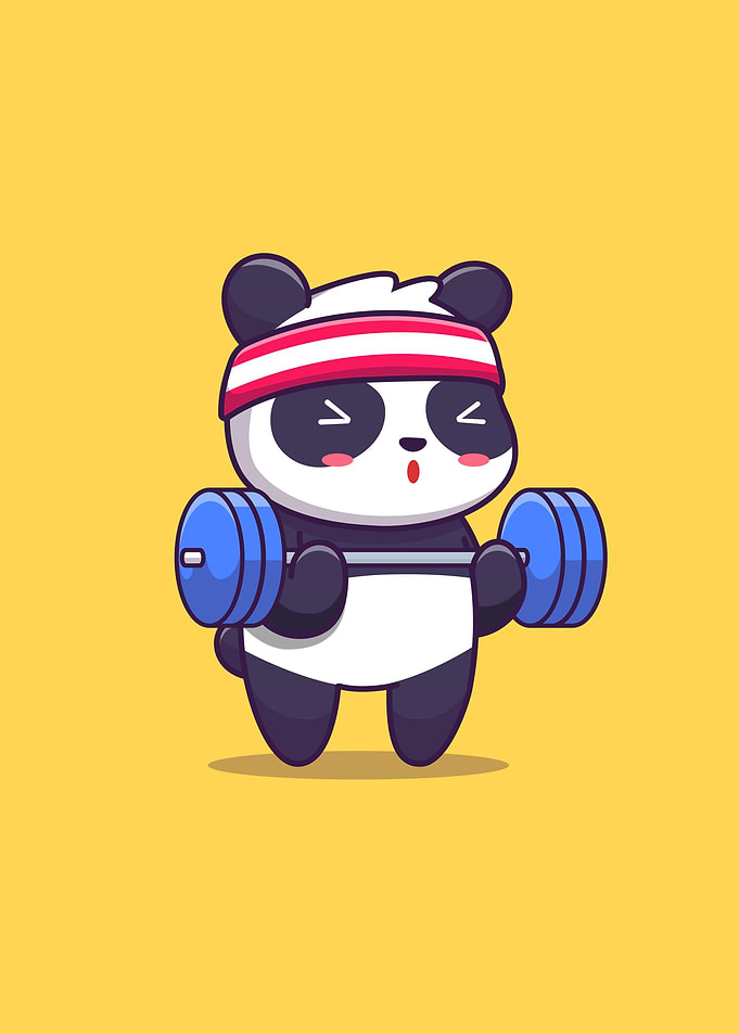 Cute Panda Gym Cartoon