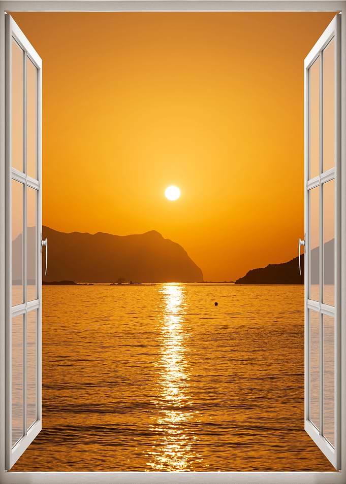 Window view sea landscape