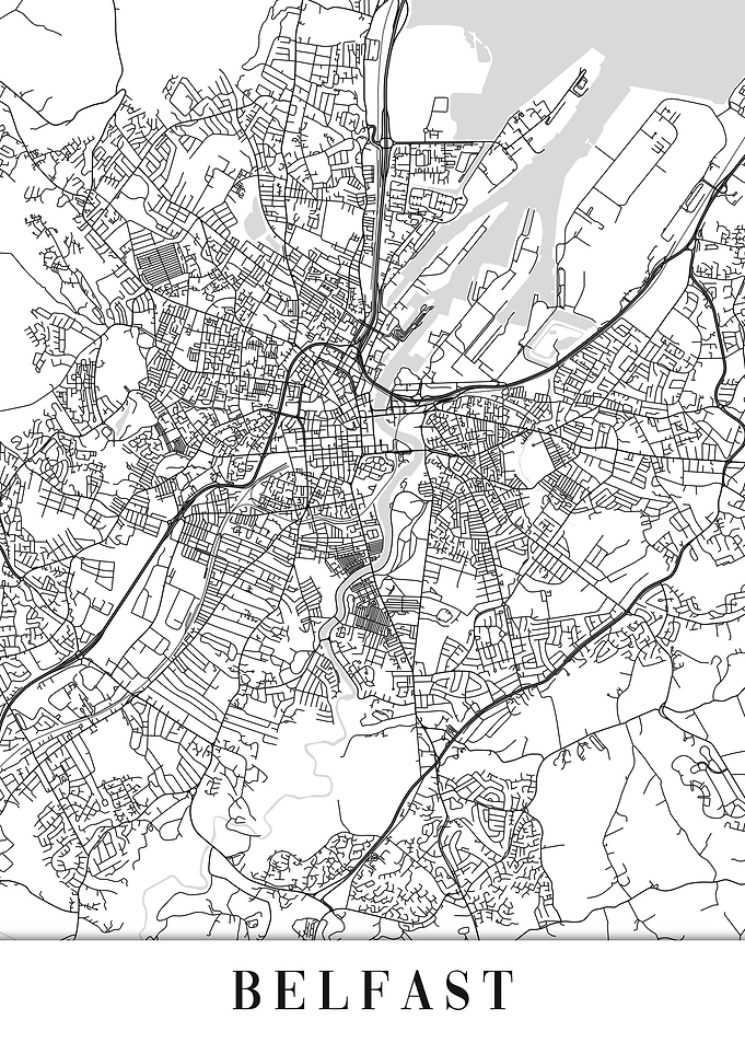 Belfast White Map
