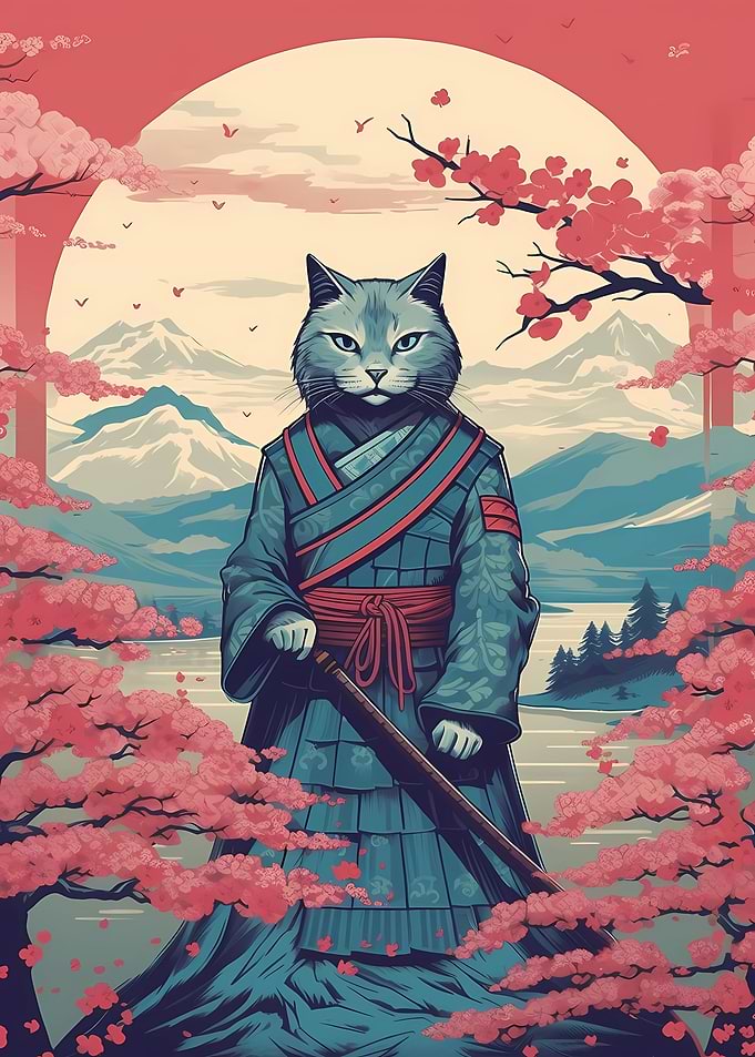 Cat Samurai Japanese Cat S