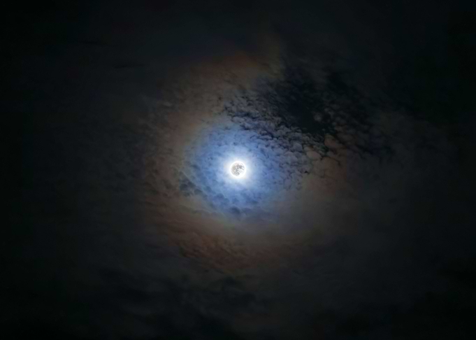 Moon in the clouds