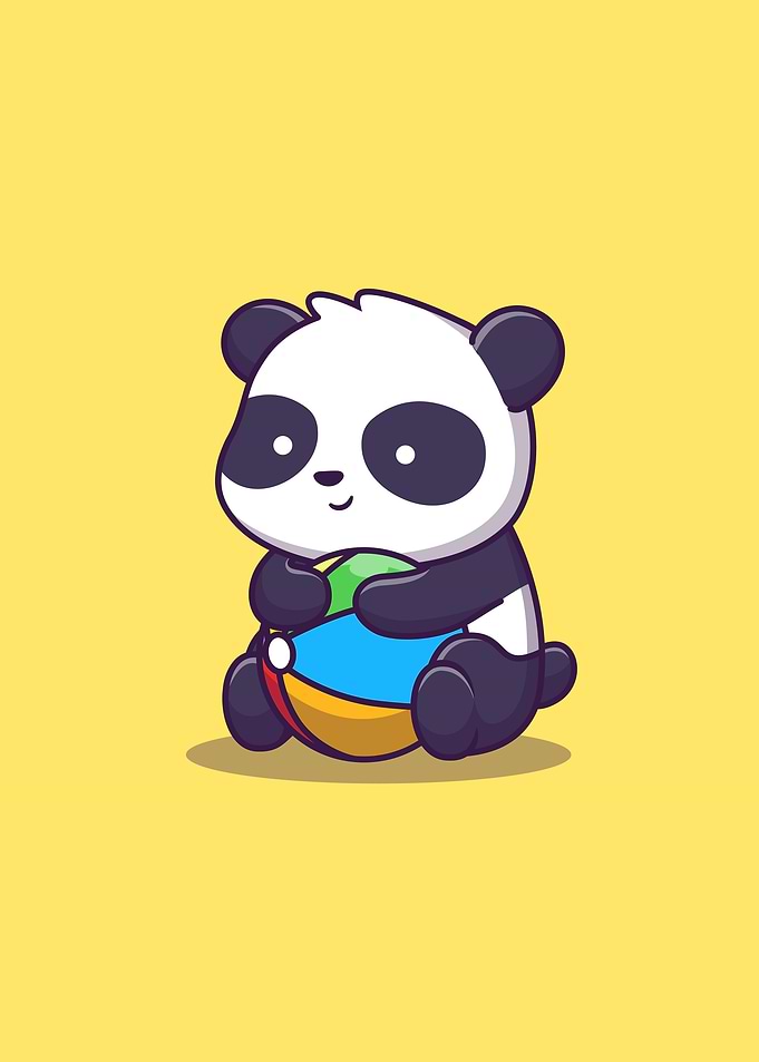 Cute Panda Playing Ball