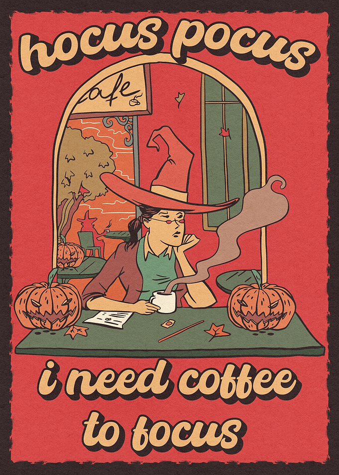 Funny Coffee Witch Decor