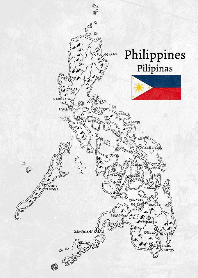 Handdrawn Philippines Map