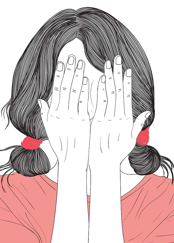Girl Close Face with Hands