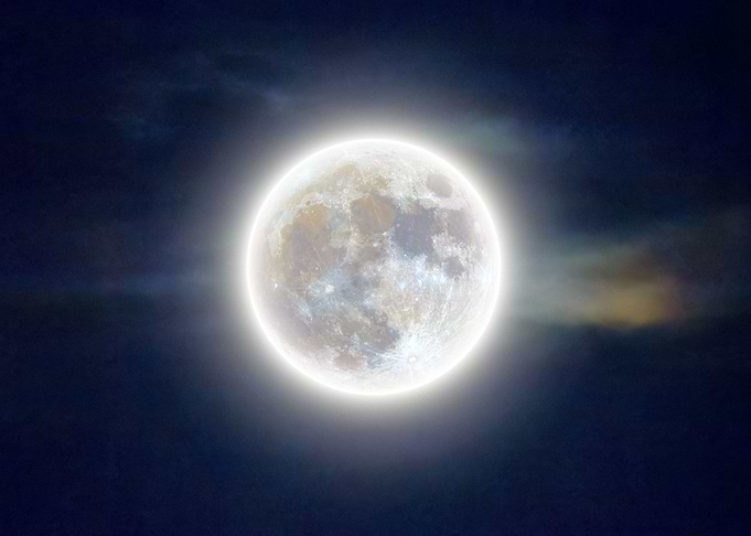 Full Moon in the clouds