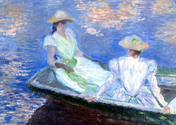 On the Boat Claude Monet