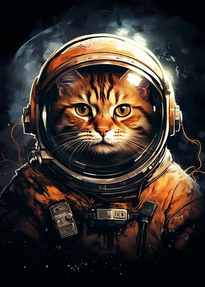 Astronaut Cat Space Galaxy