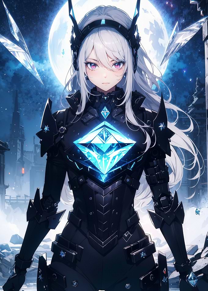 Girl in cyber armor