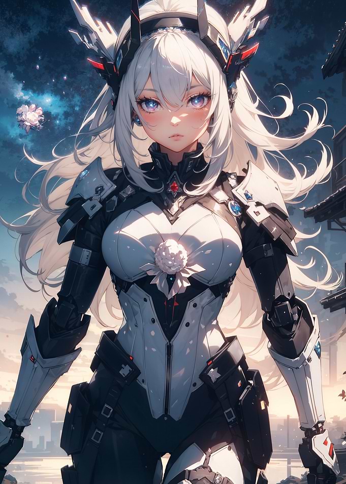Girl in cyber armor