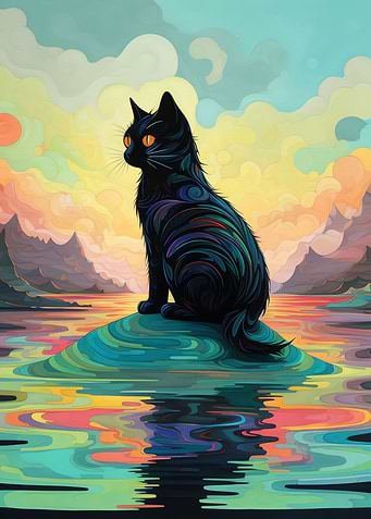 Lonely Black Cat