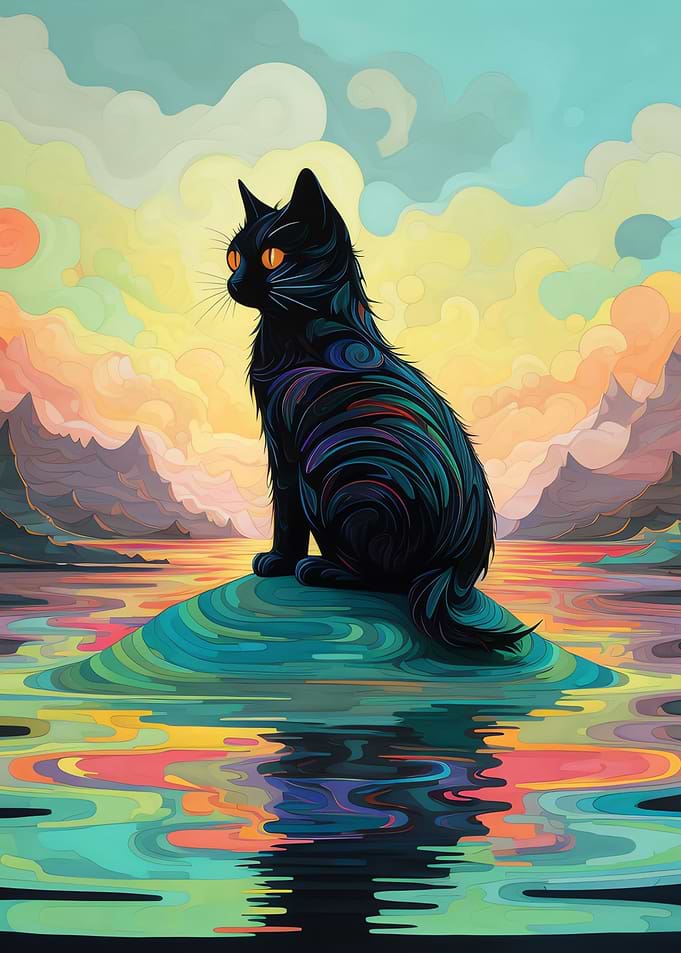 Lonely Black Cat