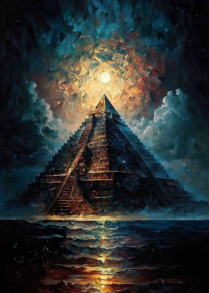 Maya pyramid in desert