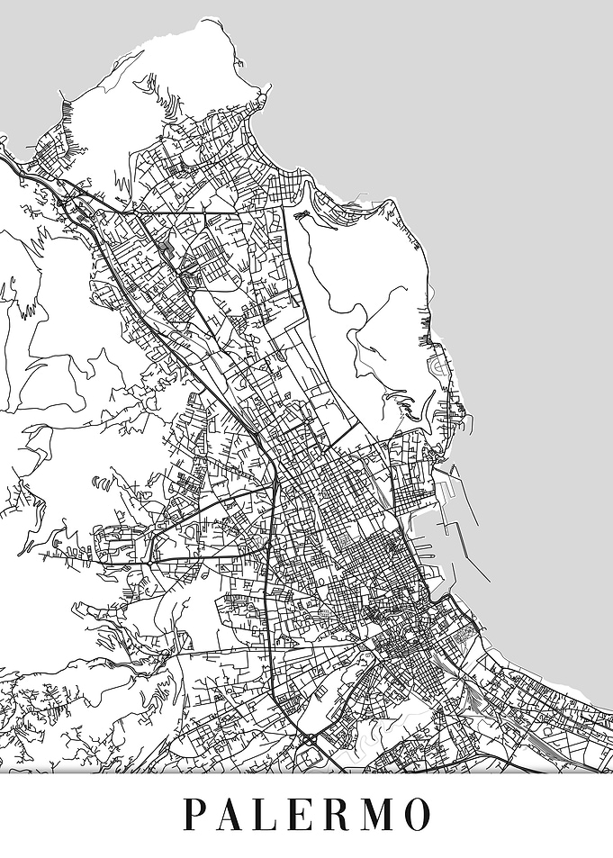 Palermo White Map