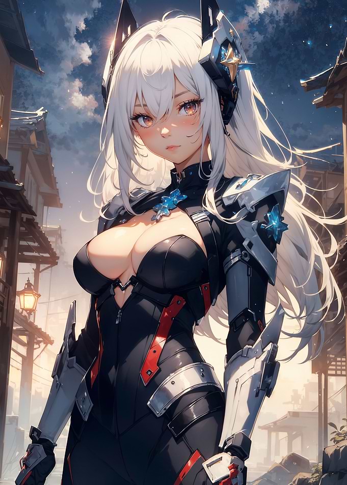 Girl in cyber armor