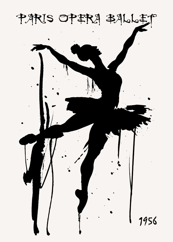 Black Ink Ballet Painting
